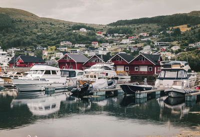 Boats in lake