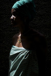 Close-up of african woman in traditional clothing