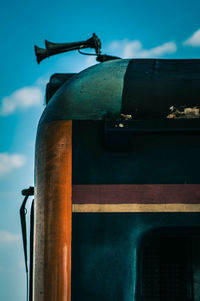 Low angle view of ship against sky