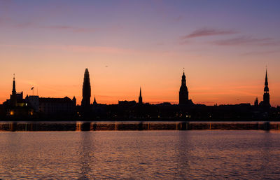 View of building against sky during sunset