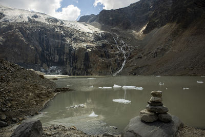 Scenic view of snowcapped mountains