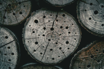 Full frame shot of logs