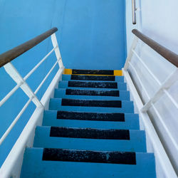 High angle view of staircase