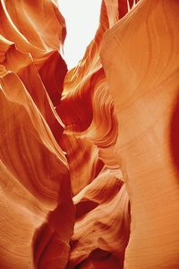 Low angle view of sandstone at antelope canyon