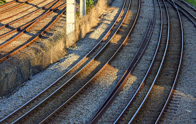 High angle view of railroad tracks