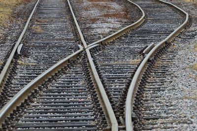 High angle view of railroad tracks