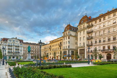 View of jozsef nador square in budapest downtown, hungary