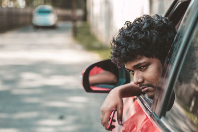 Portrait of man looking away