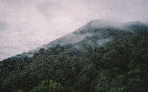 Close-up of water drops on glass