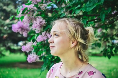 Portrait of beautiful young woman