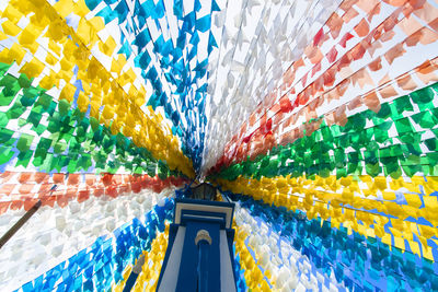 View of a square decorated for the festa junina de sao joao in the city of taperoa in bahia, brazil.