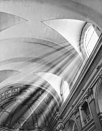 Low angle view of spiral staircase of building