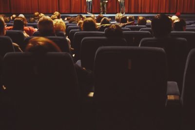 Row of trees in the dark