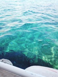 High angle view of rippled water