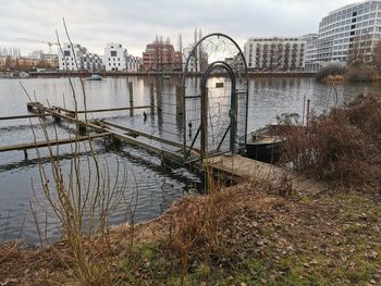 Bridge over river in city