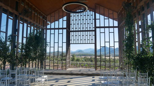 View of empty glass window