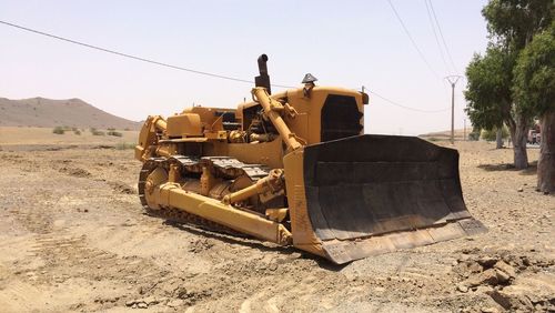Machine excavator at building site