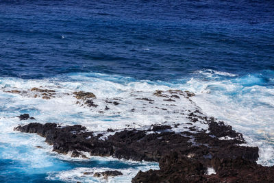 Scenic view of rocky beach