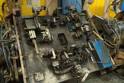 High angle view of machinery