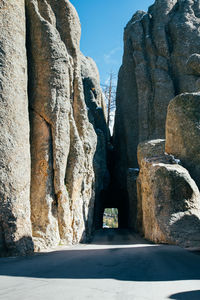 Panoramic view of rock formation against sky