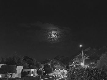 Low angle view of illuminated street light