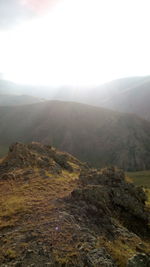 Scenic view of mountains against clear sky