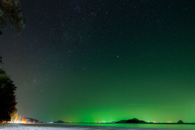 Scenic view of star field against sky at night