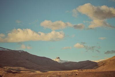 Scenic view of arid landscape against sky