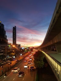 Cars moving on road at night