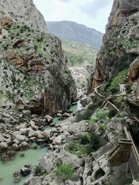 Scenic view of rocky mountains against sky