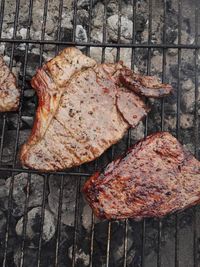 Autumn leaves on barbecue grill