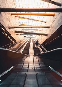 Low angle view of escalator