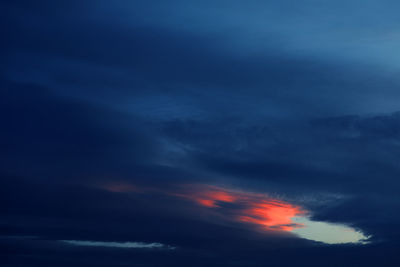 Low angle view of sky during sunset