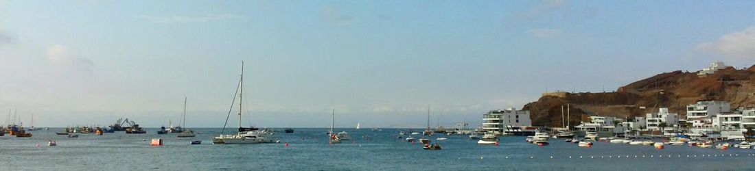 View of boats in sea