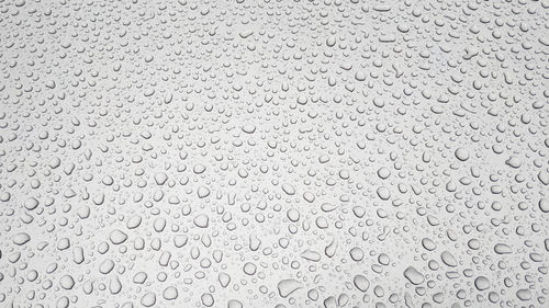 Full frame shot of raindrops on glass window