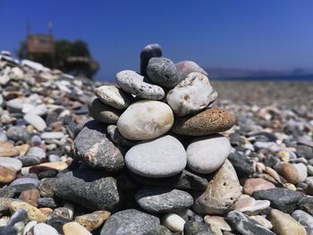 Close-up of stones on beach