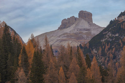 Seasonal autumnal scenery in dolomites