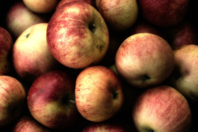 Full frame shot of apples for sale at market