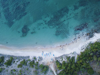 Aerial view of snow covered landscape