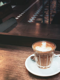 Coffee cup on table