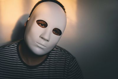 Close-up of man wearing mask