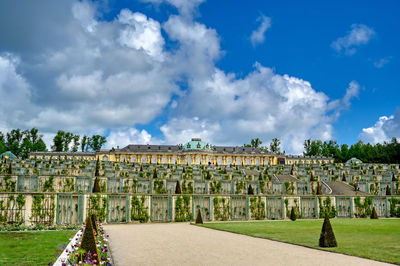 Panoramic view of historical building against sky