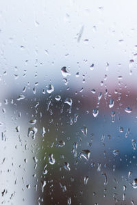 Full frame shot of wet glass window