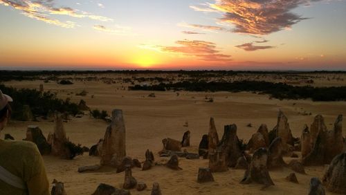 Panoramic view of beach during sunset