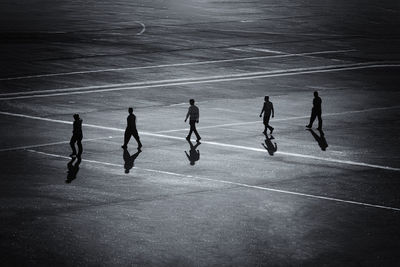 People walking on road