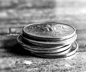 Close-up of coins