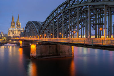 Reflection of illuminated buildings in city