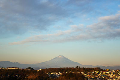 Scenic view of mountains against sky