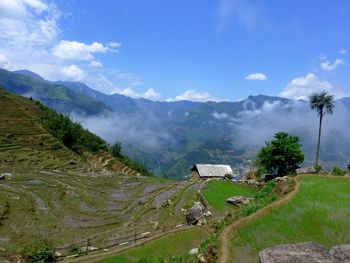 Scenic view of mountains against sky