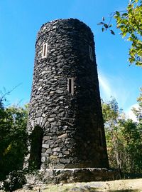 Low angle view of built structure against blue sky